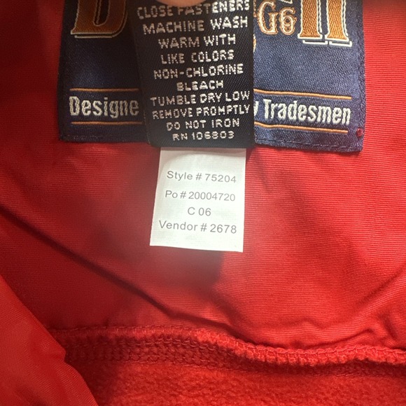 Duluth Trading Co Fleece Jacket Mens L Bright Red Full Zip New in Bag - Picture 7 of 15